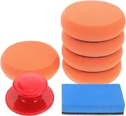 HEALLILY 1Set Car Wax Applicator Kit with Handle Includes Polishing Pads and Polisher Sponge for Car Detailing for Waxing Polishing and Cleaning Various Paint