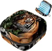 Period Bag,Sanitary Napkin Storage Bag,Forest Animal Tiger,Tampon Bag for Purse