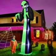 Halloween Giant UFO Alien Airblown Inflatable Decor Holiday Blow Up LED Spooky
