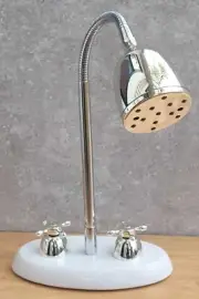 Vtg NOS Rabbit Tanaka 90's Y2K Post Modern Chrome Porcelain Shower Pop Art Lamp