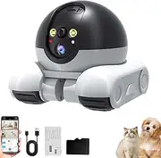 Patrol Buddy Robot Camera on Wheels, Dual-Lens 360° Surveillance, 30-Day Battery & AI Tracking for Home/Pet Security, App-Controlled, Night Vision (WiFi,64G)