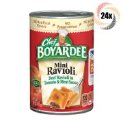 24x Cans Chef Boyardee Mini Beef Ravioli In Tomato & Meat Sauce Pasta 15oz