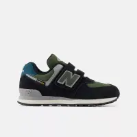 在飛比找博客來優惠-New Balance 574系列 中大童 休閒鞋 -黑綠-