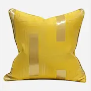 CVBFDB Yellow Bed Sofa Pillow Line Living Room Hotel Model Room Square Cushion Cover Pillow Case
