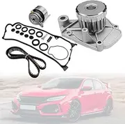 Engine Timing Belt Kit with Water Pump Compatible with Honda Civic 2001-2005 1.7L L4 SOHC 16V Replace TCK312 TBK312 19200-PLM-A01 14400-PMM-A02