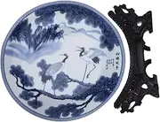 Ciieeo Ceramic Decorative Plates Cupcake Stand Buffet Risers Stands Dinner Plates Turntable Cake Carrier Display Food Risers for Buffet Table Serving Tray Dessert White Plates Ceramics