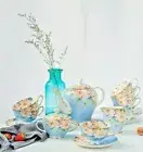 Bone China High Tea Set Cup Sauser Pot Cake Stand High Tea Afternoon Tea Set