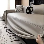 Waterproof Sofa Covers,Faux PU Leather Sofa Covers,Vintage Couch Cover,Anti-cat Scratching,for Sectional Sofa,Loveseat Covers, L Shaped Couch(Beige,480x180cm)