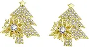 [Abaodam] Xmas Tree Ear Decors Women's Xmas Earring Rotating Snowflake Earring Fashionable Jewelries