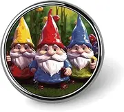 [FZMVSQH] Colorful Gnomes Printed Round Button Pin Badges Metal Pinback Buttons 1 Inch Pins for Hat Shirt Clothing Bags Decoration, Circular, Aluminum, Circular, Aluminum