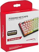 HyperX Pudding Keycaps - Full Key Set - PBT - White - English (US) Layout - 104 Key, Backlit, OEM Profile