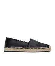 Chloé Slip-On Scalloped Edges Flat Shoes 35,36,37,38,39,40 black