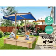 New KIDS WOODEN COVER SANDPIT SANDBOX Canopy Children Best Sand Box Pit Large AU