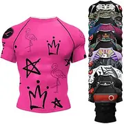 Men's Running T-Shirt Compression Shirt Short Sleeve Tee Tshirt Casual Athleisure Fall Breathable Quick Dry Gym Workout Running Walking Sportswear Activewear G