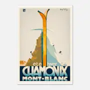 Galrie Vintage Ski Poster of Chamonix Mont Blanc: Summer and Winter Sports Art, Poster Only, A1 60 x 84cm (23 x 33inch)
