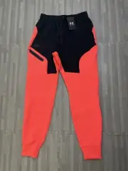 Under Armour Unstoppable Fleece Joggers Mens Size Small 1379808 Black Red $100