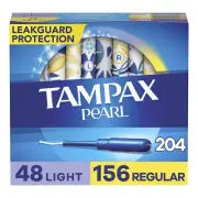 Tampax Pearl Tampons Multipack Light/Regular Absorbency 204 Count