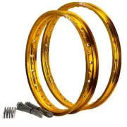 For Suzuki RMX450Z 2010 - 2019 21/18 OEM Front/Rear Gold DID MX Rim & Bulldog Sp