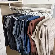 Wardrobe Hanger Hanging Rod 30-80 Cm Pull-out Trousers Rack Retractable Clothes Hanger Household Trousers Rod White Stainless Steel Clothes Rail Slide Rail Warm as ever Learned extensively KeYJ