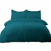 Teal Teddy Bear Fleece Soft Warm Quilt Doona Cover Set Single KS Double Queen King SK