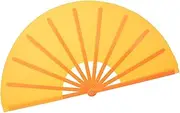QIRMIZI Large Folding Hand Rave Fan - Vibrant Nylon Cloth Fans for Chinese Kung Fu, Tai Chi, Dance, Music Festivals, Parties & Decorations,Orange