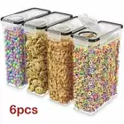 6Pack Airtight Food Storage Containers with Lids BPA Free Clear Pantry Storage