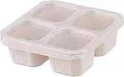 Toddler Snack Containers | 4 Divided Compartments Toddler Lunch Box for Daycare,Sturdy Reusable Leakproof Stackable Wheat Straw Fabric Lunch Box for Candies, Fruits, Nuts, Snacks, Cookies
