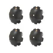 4 Pack Disc Harrow Blade 16" Notched fits 7/8" x 1" Square Axle
