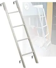 White Bunk Bed Ladder Home School Dorm Bunk Bed Ladder with 4 Hooks Kids Adult Metal Step Climbing Ladder, Load Capacity 150kg/330lbs (Size : 130cm/50)
