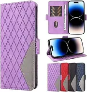 [Czhwsm] Compatible for Case Google Pixel 6A 5G Flip Leather Wallet Phone Case Magnetic Kickstand Cover with Bracket Card Holder Case+2X Tempered Glass Screen Protector-Purple