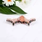 925 Sterling Silver 7x5 mm Oval Cut Natural Sunstone Ring Set Onyx Band