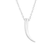 Silver Tusk Pendant Necklace