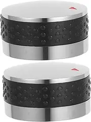 Levemolo 2Pcs BBQ Control Knobs for Gas Grill Ergonomic Design Replacement Knobs Compatible with Electric Cooktops and Ovens Inner Silver Finish Smooth Surface for Precise Cooking Control