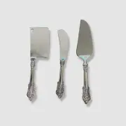 Wallace Silversmiths Silver Grand Baroque 3-Piece Cheese Knife Set