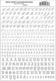 Woodland Scenics Script/Old English Letters, Silver