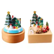 Christmas Musical Box Clockwork Type Ornaments Decoration with Revolving Dolls