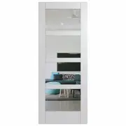 Hume Doors & Timber 920 x 2040 x 35mm Internal Door Primed MDF Hampton Clear Glass HAM4