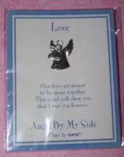 Ganz Angel By My Side Pin Brooch Love Silver Tone Heart Pearl Bead 1" x 3/4"