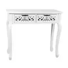 White Wash Wooden Console Table with 2 Drawers 90cm