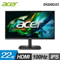 在飛比找ETMall東森購物網優惠-【Acer 宏碁】EK220Q E3 22型 IPS 100