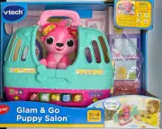 VTech Glam & Go Puppy Salon & Carrier With Grooming Tools Lights Missing Items