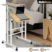 Rolling Laptop Desk Adjustable Height Office Computer Table Stand up Workstation