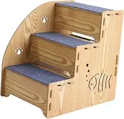 Qianly Pet Dog Stair Ladder Puppy Stair 3 Steps Pet Steps Dog Climbing Ladder for Older Dogs