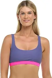 [Body Glove] Women's Star Medium Support Cross-Over Sports Bra Swimsuit Top with Multi Strap Back