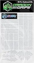 Dragon Grips Gaming Keyboard Grips, 35 Pcs Clear Keyboard Grip Stickers, Fits for All Mechanical Keyboards, Backlit Keycaps, and Self-Adhesive Rubberized Gaming Mouse Grip Tape for Razer & Logitech