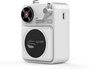 Portable Outdoor Mini Bluetooth Speaker Retro Atomic Phono Speaker Speaker with Clear Sound, White Suitable for Hiking, Cycling, Travel, Suitable for Men/Women/Boys/Girls/Teens Gifts