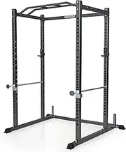 Iron Crush i200 Power Rack – Multi-Function Squat Rack with Solid Safety Bars and J-Hooks – Optional LAT Pulldown, Landmine Attachments - Home Gym Power Cage Bench Rack