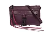 Rebecca Minkoff Mini Mac Cross Body In Dark Cherry Black Hardware Size Small