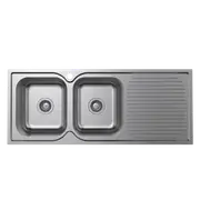 Mondella Cadenza 1180mm Left Hand Double Bowl Sink With Drainer