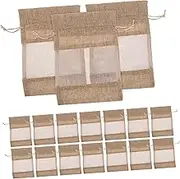 KITANDOVE 25pcs Linen Drawstring Pouch Small Burlap Bag Toiletry Bag Party Favor Pouch